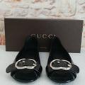 Gucci Shoes | New Gucci Salandia Leather Ballet Flats | Color: Black/Silver | Size: 7