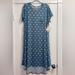 Lularoe Dresses | New Plus Size Lularoe Carly Dress | Color: Blue/Cream | Size: 3x