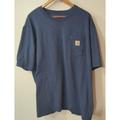 Carhartt Shirts | Carhartt Men's Short Sleeve T-Shirt Original Fit Men's Sz 2 Xl Tall Pocket Navy | Color: Blue | Size: Xxl