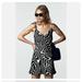 Zara Dresses | Hpzara Woman Short Print Dress Size Xsmall | Color: Black | Size: Xs