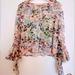 Anthropologie Tops | Anthropologie Silky Green Floral Shirt | Color: Green | Size: Xs