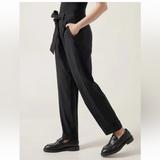 Athleta Pants & Jumpsuits | Athleta Cardiff Pant Size 8 Tall Black #882681 Belted Tie Front Taper | Color: Black | Size: 8t