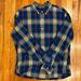 J. Crew Shirts | J Crew Long Sleeve Button Down Shirt Tartan Plaid Blue Slim Size Large | Color: Blue/Gold | Size: L