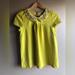 Anthropologie Tops | Anthropologie 9-Hi5 Stcl Women’s Sequins Design Short Sleeve Yellow Shirt Size S | Color: Yellow | Size: S