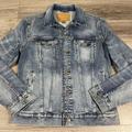 American Eagle Outfitters Jackets & Coats | American Eagle Sun Faded Distressed Denim Jean Jacket Sz Small | Color: Blue | Size: S