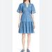 Kate Spade Dresses | Kate Spade Indigo Railroad Dress Size Xs | Color: Blue | Size: Xs