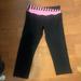 Lululemon Athletica Pants & Jumpsuits | Guc Lululemon Capri Leggings. Flaw: Few Loose Threads In Gusset. | Color: Black/Pink | Size: 6