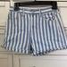 American Eagle Outfitters Shorts | Blue And White Striped American Eagle Mom Short Size 0 | Color: Blue/White | Size: 0