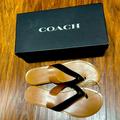 Coach Shoes | Coach Black Leather Ellis Sandals With Logo Hearts | Color: Black/Silver | Size: 11