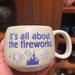 Disney Dining | Disney Parks “It’s All About The Fireworks” Sleeping Beauty Castle Mug Nwt | Color: Blue/Cream | Size: Os