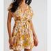 Free People Dresses | Free People Freddy Tie Mini Dress | Color: Brown/Red/Yellow | Size: L