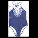 Pink Victoria's Secret Swim | Like New! Victoria’s Secret Pink One Piece Halter Swimsuit Bathing Suit Floral S | Color: Blue | Size: Sp