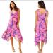 Lilly Pulitzer Dresses | Lilly Pulitzer Sloane Midi Dress Pink Purple Blue Plume Bloom Jersey Size Xs | Color: Blue/Pink | Size: Xs