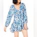 Free People Dresses | Free People Rebecca Floral Print Mini Dress | Color: Blue/White | Size: S