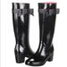 Kate Spade Shoes | Kate Spade Black Rubber Tall Heeled Winter Rain Boots With Bow Size 7 | Color: Black/Pink | Size: 7
