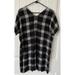 Madewell Dresses | Madewell Mini Dress Womens Size Xs Black White Buffalo Plaid Short Sleeve Zip | Color: Black/White | Size: Xs