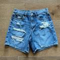 American Eagle Outfitters Shorts | American Eagle 90”S Boyfriend Distressed Jean Shorts Size 2 | Color: Blue/White | Size: 2