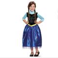 Disney Costumes | Disney Frozen Anna Deluxe Child Halloween Costume S(4-6) | Color: Blue/Pink | Size: S(4-6)