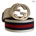 Gucci Accessories | Auth Gucci Signature Web Canvas Leather Gold Interlocking G Buckle Belt 80/32 | Color: Blue/Red | Size: 80/32