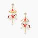 Kate Spade Jewelry | Kate Spade Winter Wonderland 3d Carousel Statement Dangling Earrings Nwt | Color: Gold/Red | Size: Os