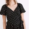 Madewell Tops | Madewell Size M Ruffle-Sleeve Wrap Top In Spring Floral | Color: Black | Size: M