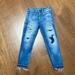 American Eagle Outfitters Jeans | American Eagle Hi-Rise Jegging Cropped Distressed Jeans Size 4 Regular | Color: Blue/White | Size: 4