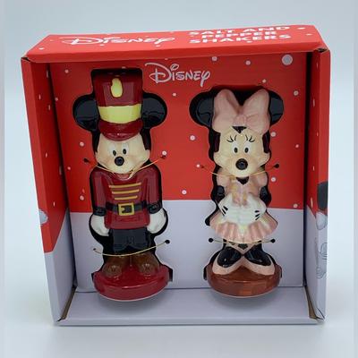 Disney Holiday | Disney Mickey And Minnie Mouse Nutcracker Ceramic Salt & Pepper Shakers | Color: Pink/Red | Size: Os