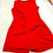 Zara Pants & Jumpsuits | Euc Zara Basic Red Romper Sz Medium | Color: Red | Size: M