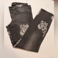 Free People Jeans | Euc Free People Black Floral Jeans Size 28 | Color: Black/Gray | Size: 28