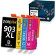 DOREINK 903XL Ink Cartridges Multipack High Yield Compatible for HP 903 XL 903XL Ink Cartridges Compatible for HP Officejet Pro 6970 6960 HP Officejet 6950 6960 Printers (Black Cyan Magenta Yellow，4P)