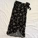 American Eagle Outfitters Skirts | Ae Floral Wrap Midi Skirt | Color: Black/Yellow | Size: Xs