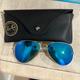 Ray-Ban Accessories | Blue Mirrored Ray Ban Aviators | Color: Blue/Gold | Size: Os