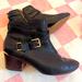 Coach Shoes | Coach Women’s Black Leather Booties - Size 7.5, Gold Hardware | Color: Black | Size: 7.5