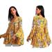 Free People Tops | Free People Bella Floral Tunic Yellow Size Xs | Color: Pink/Yellow | Size: Xs