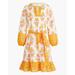 J. Crew Dresses | J Crew Long Sleeve Block Print Mini Dress Regal Nipsy Floral Print Size Medium | Color: Orange/White | Size: M