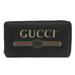 Gucci Bags | Gucci Print Ziparound Wallet Long Wallet 496317 Blackcream Leather Women | Color: Black/Cream | Size: Os