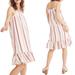 Madewell Dresses | Madewell Striped Trapeze Tank Dress In Rusted Clay Cream Pink Cotton Ruffle Hem | Color: Pink/White | Size: S