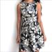 Anthropologie Dresses | Anthro Tabitha Floral Metallic Dress Fit And Flare | Color: Black/White | Size: 4