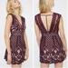 Free People Dresses | Free People Women's One Million Lovers Lace Mini Dress T-Strap Back Plum Size 2 | Color: Purple | Size: 2