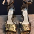 Jessica Simpson Shoes | Jessica Simpson, Gold & Black Shoes, Size 9.5 M | Color: Black/Gold | Size: 9.5