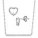 Giani Bernini Jewelry | Giani Bernini 2-Pc. Set Sterling Silver Cz Bar Necklace & Heart Stud Earrings | Color: Silver | Size: Os