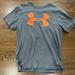 Under Armour Shirts | Men’s Under Armor Size Large Loose, Fit T-Shirt, Gray With Orange Logo | Color: Gray/Orange | Size: L