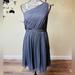 J. Crew Dresses | J Crew Gray Silk One Shoulder Midi Dress Size Petite 6. | Color: Gray | Size: 6p