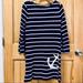 J. Crew Dresses | J Crew Navy Blue White Striped Nautical Anchor Zip Hem Long Sleeve Dress S Small | Color: Blue/White | Size: S