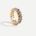 J. Crew Jewelry | J Crew Crystal Bezel Ring Multi Color Gold Plated Ring, Size 6 | Color: Gold | Size: 6