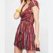 Free People Dresses | Free People One Gauze Distressed Maia Striped Wrap Dress | Color: Blue/Pink | Size: S