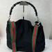 Gucci Bags | Gucci Black Bamboo Nylon Classic Vintage Hand Cross Body Bag W/Coa | Color: Black | Size: Os