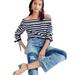 J. Crew Tops | J. Crew New Striped Off Shoulder Navy Blue White Knit Top Size Xs | Color: Blue/White | Size: Xs