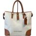 Dooney & Bourke Bags | (1255) Dooney & Bourke Ivory Brown Shelby Shopper Double Handle Shoulder | Color: Brown/White | Size: Large