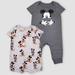 Disney One Pieces | Baby Boys' 2pk Disney Mickey Mouse Short Sleeve Romper - Gray 0-3m | Color: Gray | Size: 0-3m